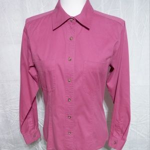 Talbots Women Long Sleeve Button Down Shirt P/S